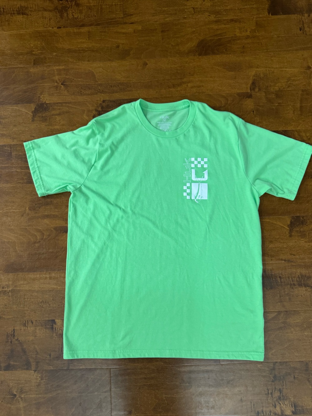 Huk Bright Green Short Sleeve Logo Tee men’s medium